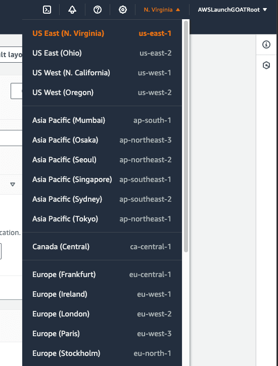 AWS Region Selector